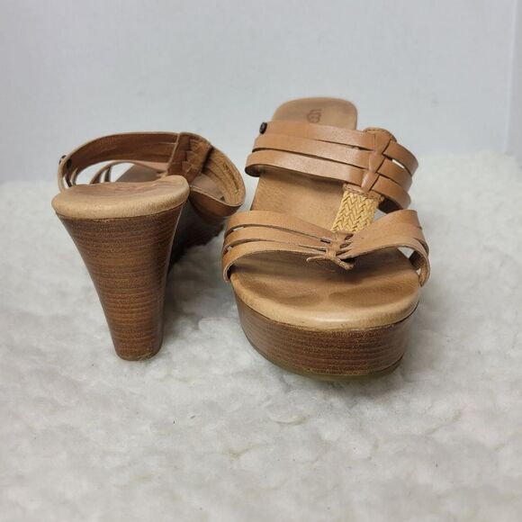 UGG Mattie Women's Shoes Size 8 Brown Woven Le Wedge Platform Sandal - Picture 3 of 8
